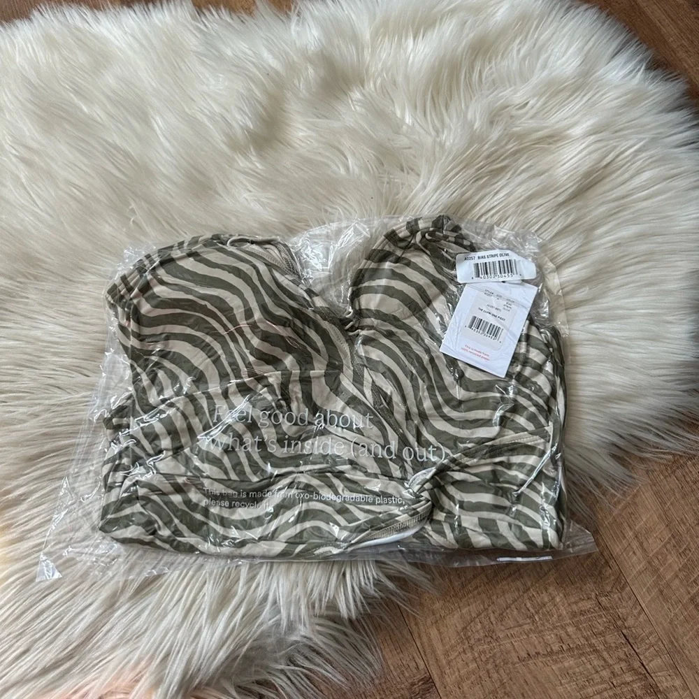 ANDIE The Capri On Piece In Bias Stripe Olive